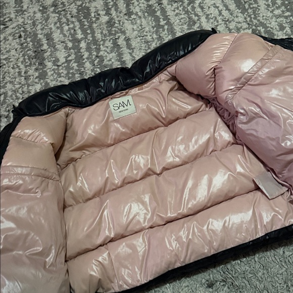 SAM. Black and Pink Puffer Jacket - Picture 4 of 7
